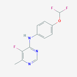 molecular formula C12H10F3N3O B2872093 N-[4-(Difluoromethoxy)phenyl]-5-fluoro-6-methylpyrimidin-4-amine CAS No. 2415566-72-0