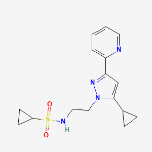 N-(2-(5-cyclopropyl-3-(pyridin-2-yl)-1H-pyrazol-1-yl)ethyl)cyclopropanesulfonamide