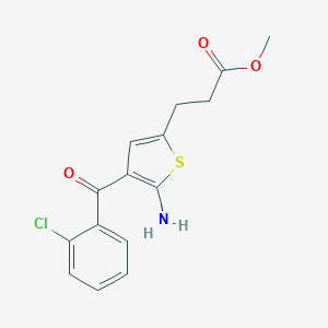 molecular formula C15H14ClNO3S B028721 2-Amino-3-(2-chlorobenzoyl)-5-(2-carbomethoxyethyl)thiophene CAS No. 100827-77-8