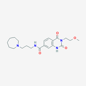 molecular formula C21H30N4O4 B2872100 N-(3-(氮杂环戊-1-基)丙基)-3-(2-甲氧基乙基)-2,4-二氧代-1,2,3,4-四氢喹唑啉-7-甲酰胺 CAS No. 892271-12-4