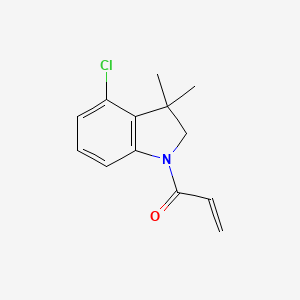 molecular formula C13H14ClNO B2872102 1-(4-Chloro-3,3-dimethyl-2H-indol-1-yl)prop-2-en-1-one CAS No. 2305452-20-2