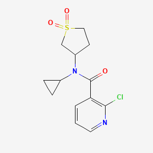 molecular formula C13H15ClN2O3S B2872119 2-chloro-N-cyclopropyl-N-(1,1-dioxo-1lambda6-thiolan-3-yl)pyridine-3-carboxamide CAS No. 1388754-33-3