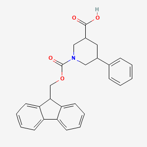 molecular formula C27H25NO4 B2872121 1-{[(9H-fluoren-9-yl)methoxy]carbonyl}-5-phenylpiperidine-3-carboxylic acid CAS No. 2137971-89-0