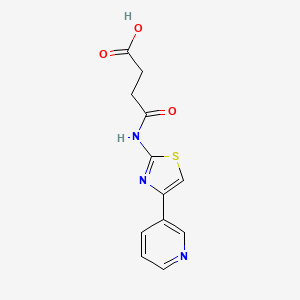 molecular formula C12H11N3O3S B2872126 4-Oxo-4-((4-(pyridin-3-yl)thiazol-2-yl)amino)butanoic acid CAS No. 1328263-18-8