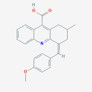 molecular formula C23H21NO3 B2872131 (4Z)-4-[(4-Methoxyphenyl)methylidene]-2-methyl-2,3-dihydro-1H-acridine-9-carboxylic acid CAS No. 721413-88-3
