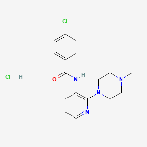 molecular formula C17H20Cl2N4O B2872135 4-chloro-N-[2-(4-methylpiperazin-1-yl)pyridin-3-yl]benzamide hydrochloride CAS No. 1047974-74-2