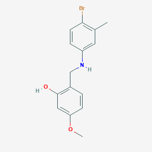 molecular formula C15H16BrNO2 B2872143 2-[(4-Bromo-3-methylanilino)methyl]-5-methoxybenzenol CAS No. 306730-29-0