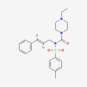 molecular formula C23H29N3O3S B2872144 N-肉桂酰基-4-乙基-N-甲苯磺酰基哌嗪-1-甲酰胺 CAS No. 899991-66-3