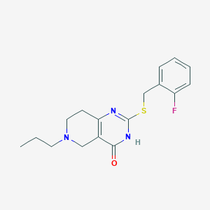 molecular formula C17H20FN3OS B2872149 2-chloro-N-(4-methylbenzyl)-5-(thiomorpholin-4-ylsulfonyl)benzamide CAS No. 1112399-36-6