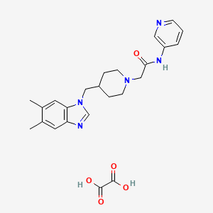 2-(4-((5,6-dimethyl-1H-benzo[d]imidazol-1-yl)methyl)piperidin-1-yl)-N-(pyridin-3-yl)acetamide oxalate