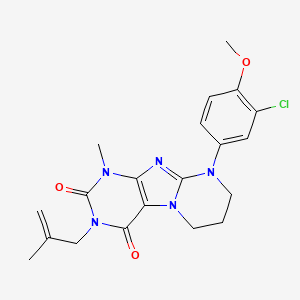 molecular formula C20H22ClN5O3 B2872162 9-(3-chloro-4-methoxyphenyl)-1-methyl-3-(2-methylprop-2-enyl)-7,8-dihydro-6H-purino[7,8-a]pyrimidine-2,4-dione CAS No. 887695-26-3
