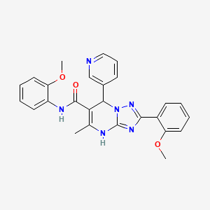 molecular formula C26H24N6O3 B2872171 N,2-bis(2-methoxyphenyl)-5-methyl-7-(pyridin-3-yl)-4,7-dihydro-[1,2,4]triazolo[1,5-a]pyrimidine-6-carboxamide CAS No. 539830-91-6