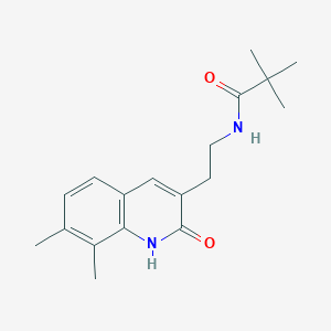 N-(2-(7,8-dimethyl-2-oxo-1,2-dihydroquinolin-3-yl)ethyl)pivalamide