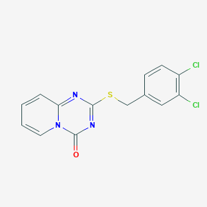 molecular formula C14H9Cl2N3OS B2872181 2-[(3,4-二氯苯基)甲硫基]吡啶并[1,2-a][1,3,5]三嗪-4-酮 CAS No. 896333-92-9