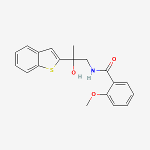 molecular formula C19H19NO3S B2872185 N-(2-(benzo[b]thiophen-2-yl)-2-hydroxypropyl)-2-methoxybenzamide CAS No. 2034359-18-5