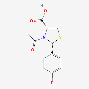molecular formula C12H12FNO3S B2872186 (2R,4R)-3-acetyl-2-(4-fluorophenyl)-1,3-thiazolidine-4-carboxylic acid CAS No. 110078-80-3