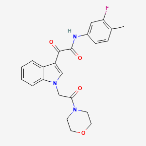 N-(3-fluoro-4-methylphenyl)-2-(1-(2-morpholino-2-oxoethyl)-1H-indol-3-yl)-2-oxoacetamide