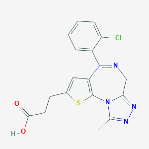 molecular formula C18H15ClN4O2S B028722 4-(2-氯苯基)-9-甲基-6H-噻吩并[3,2-f][1,2,4]三唑并[4,3-a][1,4]二氮杂卓-2-丙酸 CAS No. 100826-98-0