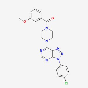 molecular formula C22H20ClN7O2 B2872211 (4-(3-(4-chlorophenyl)-3H-[1,2,3]triazolo[4,5-d]pyrimidin-7-yl)piperazin-1-yl)(3-methoxyphenyl)methanone CAS No. 920389-66-8
