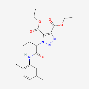 molecular formula C20H26N4O5 B2872217 diethyl 1-(1-{[(2,5-dimethylphenyl)amino]carbonyl}propyl)-1H-1,2,3-triazole-4,5-dicarboxylate CAS No. 865656-90-2