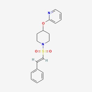 molecular formula C18H20N2O3S B2872218 (E)-2-((1-(styrylsulfonyl)piperidin-4-yl)oxy)pyridine CAS No. 1448139-02-3
