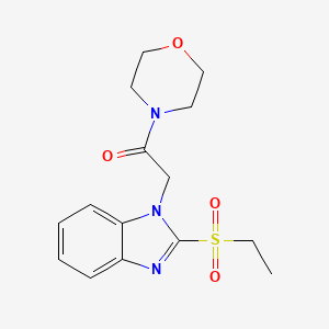 molecular formula C15H19N3O4S B2872222 2-(ethylsulfonyl)-1-[2-(4-morpholinyl)-2-oxoethyl]-1H-benzimidazole CAS No. 696606-66-3