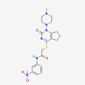 2-((1-(4-methylpiperazin-1-yl)-2-oxo-2,5,6,7-tetrahydro-1H-cyclopenta[d]pyrimidin-4-yl)thio)-N-(3-nitrophenyl)acetamide