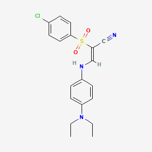 (2Z)-2-[(4-chlorophenyl)sulfonyl]-3-{[4-(diethylamino)phenyl]amino}prop-2-enenitrile