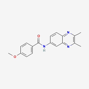 molecular formula C18H17N3O2 B2872242 N-(2,3-二甲基喹喔啉-6-基)-4-甲氧基苯甲酰胺 CAS No. 672949-86-9