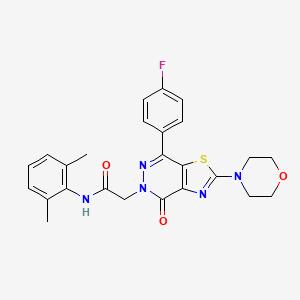 molecular formula C25H24FN5O3S B2872249 N-(2,6-dimethylphenyl)-2-(7-(4-fluorophenyl)-2-morpholino-4-oxothiazolo[4,5-d]pyridazin-5(4H)-yl)acetamide CAS No. 1105218-41-4