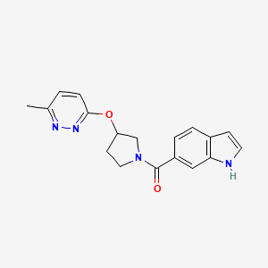 molecular formula C18H18N4O2 B2872256 (1H-吲哚-6-基)(3-((6-甲基哒嗪-3-基)氧基)吡咯烷-1-基)甲酮 CAS No. 2034444-34-1