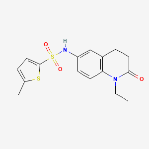 molecular formula C16H18N2O3S2 B2872258 N-(1-ethyl-2-oxo-1,2,3,4-tetrahydroquinolin-6-yl)-5-methylthiophene-2-sulfonamide CAS No. 922026-43-5