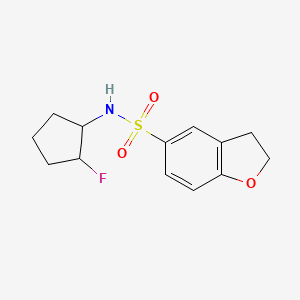 molecular formula C13H16FNO3S B2872266 N-(2-氟环戊基)-2,3-二氢-1-苯并呋喃-5-磺酰胺 CAS No. 2199162-37-1