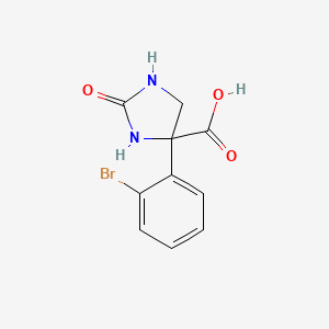 molecular formula C10H9BrN2O3 B2872273 4-(2-Bromophenyl)-2-oxoimidazolidine-4-carboxylic acid CAS No. 2248292-30-8