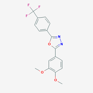 molecular formula C17H13F3N2O3 B287228 2-(3,4-Dimethoxyphenyl)-5-[4-(trifluoromethyl)phenyl]-1,3,4-oxadiazole 