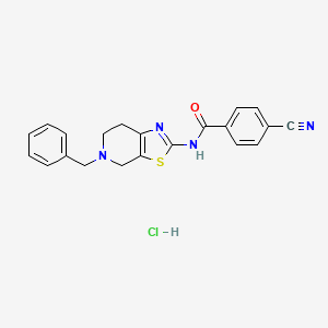 N-(5-benzyl-4,5,6,7-tetrahydrothiazolo[5,4-c]pyridin-2-yl)-4-cyanobenzamide hydrochloride