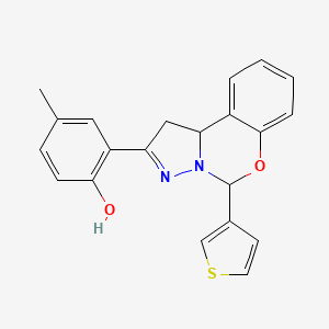 4-Methyl-2-(5-thien-3-yl-1,10b-dihydropyrazolo[1,5-c][1,3]benzoxazin-2-yl)phenol
