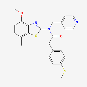 molecular formula C24H23N3O2S2 B2872287 N-(4-methoxy-7-methylbenzo[d]thiazol-2-yl)-2-(4-(methylthio)phenyl)-N-(pyridin-4-ylmethyl)acetamide CAS No. 923680-06-2