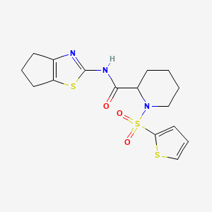 N-(5,6-dihydro-4H-cyclopenta[d]thiazol-2-yl)-1-(thiophen-2-ylsulfonyl)piperidine-2-carboxamide