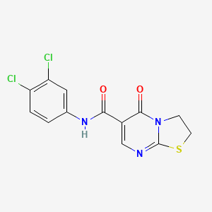 molecular formula C13H9Cl2N3O2S B2872297 N-(3,4-dichlorophenyl)-5-oxo-3,5-dihydro-2H-thiazolo[3,2-a]pyrimidine-6-carboxamide CAS No. 443329-68-8