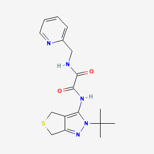 molecular formula C17H21N5O2S B2872305 N1-(2-(叔丁基)-4,6-二氢-2H-噻吩并[3,4-c]吡唑-3-基)-N2-(吡啶-2-基甲基)草酰胺 CAS No. 899994-11-7