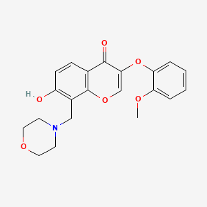 molecular formula C21H21NO6 B2872310 7-Hydroxy-3-(2-methoxyphenoxy)-8-(morpholin-4-ylmethyl)chromen-4-one CAS No. 844460-94-2