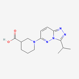 molecular formula C14H19N5O2 B2872313 1-(3-Isopropyl-[1,2,4]triazolo[4,3-b]pyridazin-6-yl)piperidine-3-carboxylic acid CAS No. 1144458-88-7