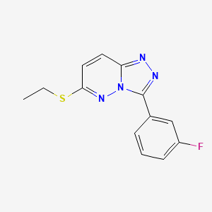 molecular formula C13H11FN4S B2872316 6-(Ethylthio)-3-(3-fluorophenyl)[1,2,4]triazolo[4,3-b]pyridazine CAS No. 852374-42-6