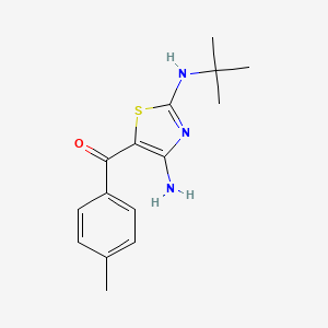 molecular formula C15H19N3OS B2872319 [4-Amino-2-(tert-butylamino)-1,3-thiazol-5-yl](4-methylphenyl)methanone CAS No. 339020-30-3