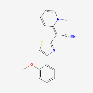 (E)-2-(4-(2-methoxyphenyl)thiazol-2-yl)-2-(1-methylpyridin-2(1H)-ylidene)acetonitrile