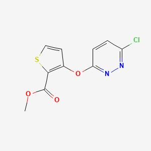 molecular formula C10H7ClN2O3S B2872329 Methyl 3-[(6-chloro-3-pyridazinyl)oxy]-2-thiophenecarboxylate CAS No. 338756-35-7