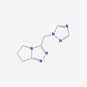 molecular formula C8H10N6 B2872330 1-({5H,6H,7H-pyrrolo[2,1-c][1,2,4]triazol-3-yl}methyl)-1H-1,2,4-triazole CAS No. 2303352-68-1