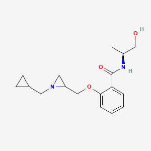 molecular formula C17H24N2O3 B2872333 2-[[1-(Cyclopropylmethyl)aziridin-2-yl]methoxy]-N-[(2S)-1-hydroxypropan-2-yl]benzamide CAS No. 2411183-58-7