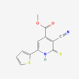 Methyl 3-cyano-6-(thiophen-2-yl)-2-thioxo-1,2-dihydropyridine-4-carboxylate